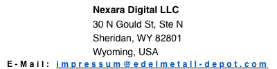Impressum Edelmetall-Depot