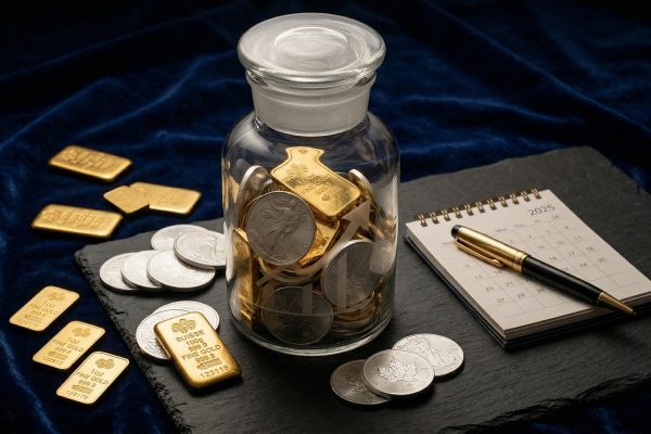 Goldmünzen im Sparglas — Goldsparplan Vorteile und Nachteile