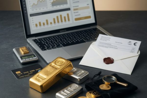 Beitragsbild: Gold verkaufen online: Ablauf, Kosten und Sicherheit
